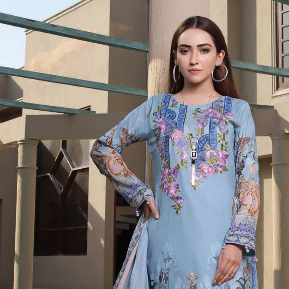 Zobia Noor Embroidered Digital Lawn 3 Piece Un-Stitched Suit - 009, Women, 3Pcs Shalwar Suit, Salam's Textiles, Chase Value