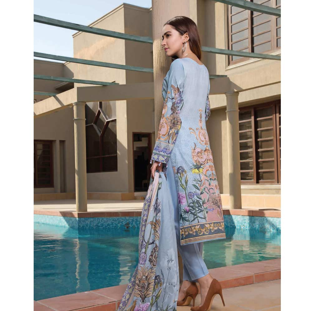 Zobia Noor Embroidered Digital Lawn 3 Piece Un-Stitched Suit - 009, Women, 3Pcs Shalwar Suit, Salam's Textiles, Chase Value
