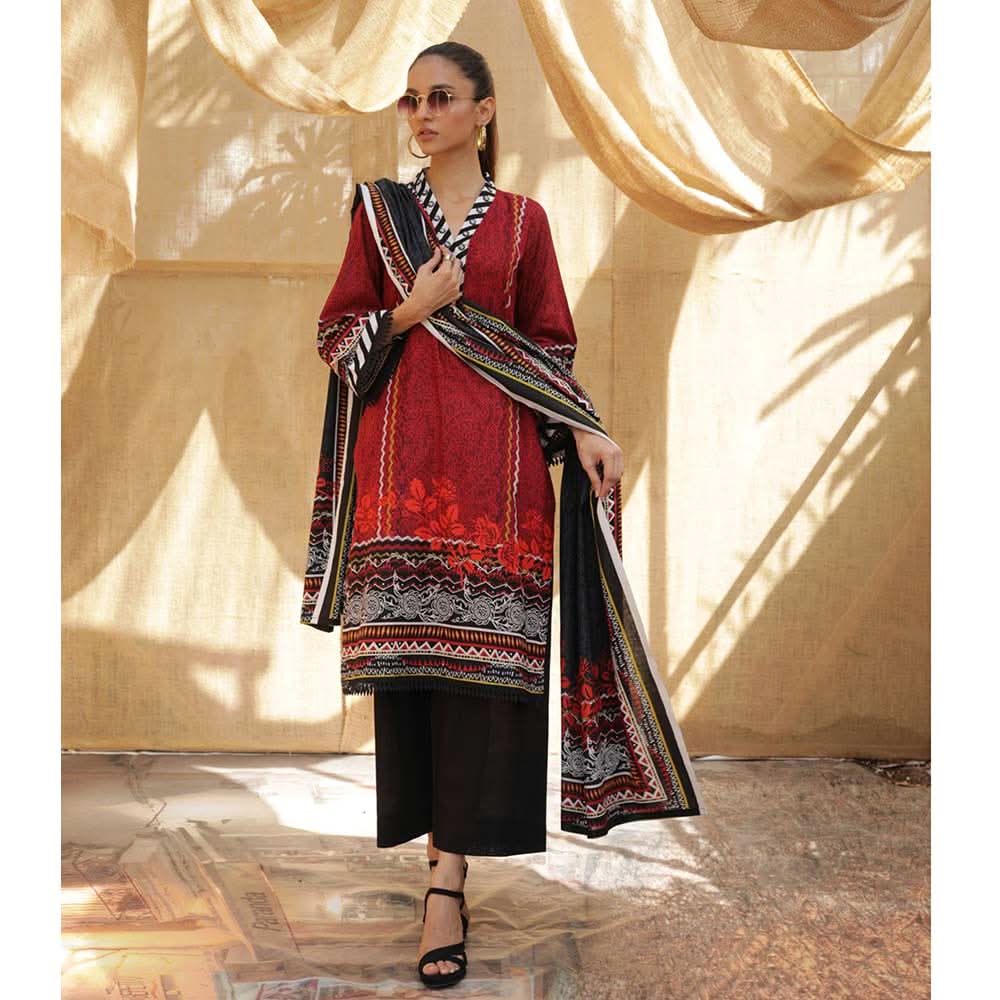 Sahil Printed Lawn 3 Piece Un-Stitched Suit Vol 04 - ZS 02, Women, 3Pcs Shalwar Suit, ZS Textiles, Chase Value