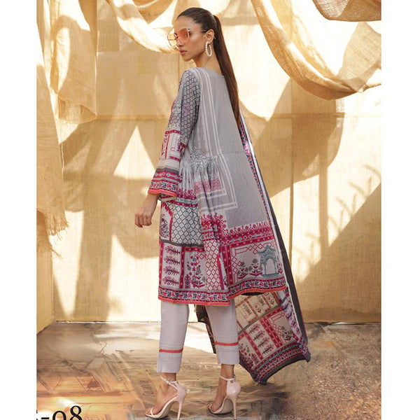 Sahil Printed Lawn 3 Piece Un-Stitched Suit Vol 04 - ZS 08, Women, 3Pcs Shalwar Suit, ZS Textiles, Chase Value