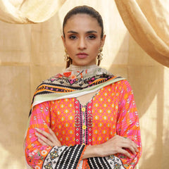 Sahil Printed Lawn 3 Piece Un-Stitched Suit Vol 04 - ZS 09, Women, 3Pcs Shalwar Suit, ZS Textiles, Chase Value