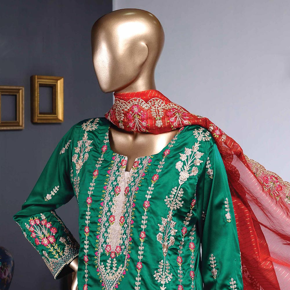 Zoya Embroidered Silk 3 Piece Un-Stitched Suit - 2, Women, 3Pcs Shalwar Suit, Rivaaj, Chase Value